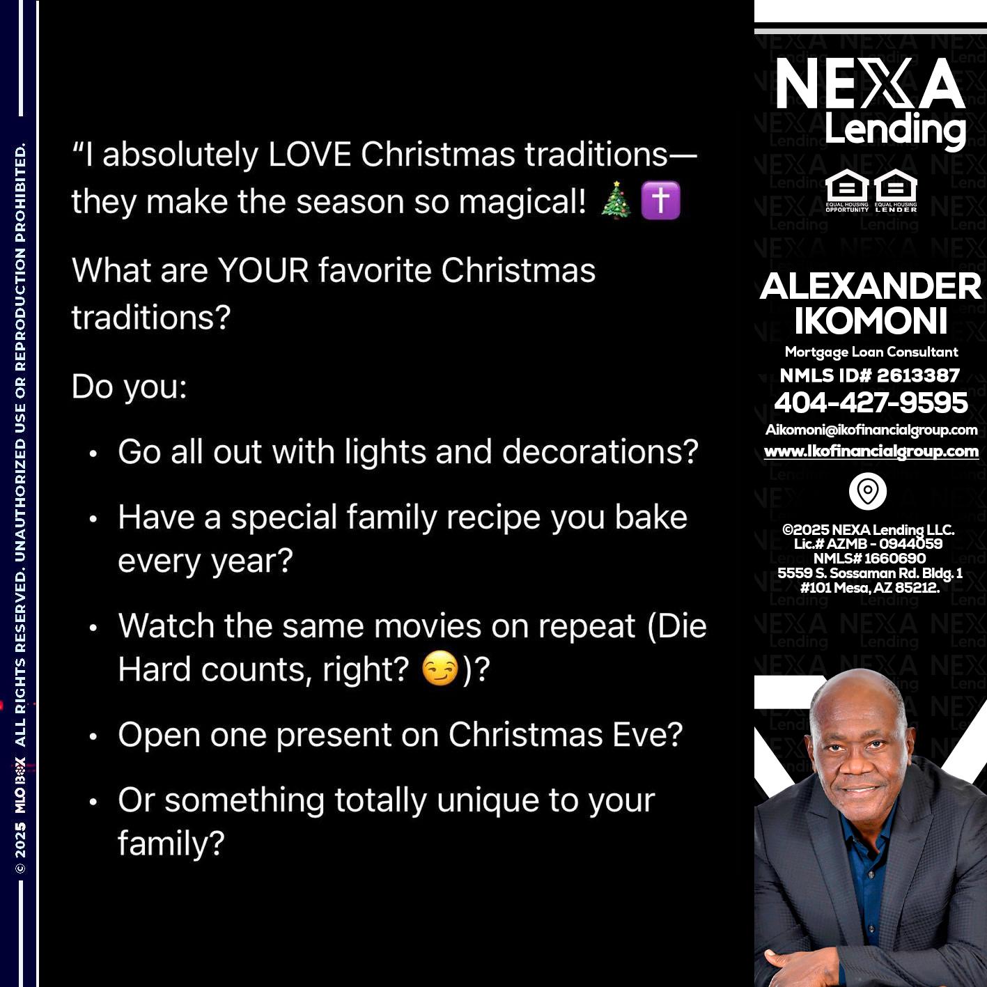 I love christmas - Alexander Ikomoni -Mortgage Loan Consultant