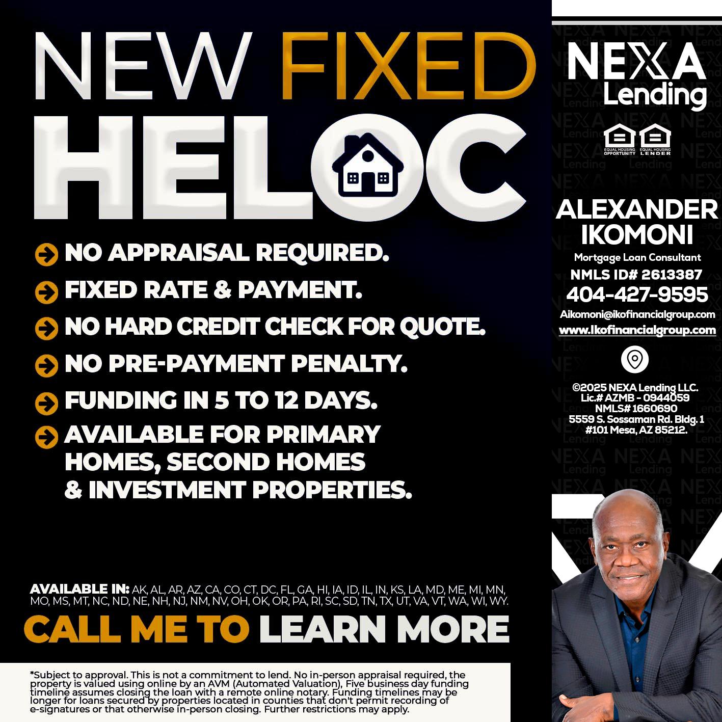 HELOC - Alexander Ikomoni -Mortgage Loan Consultant