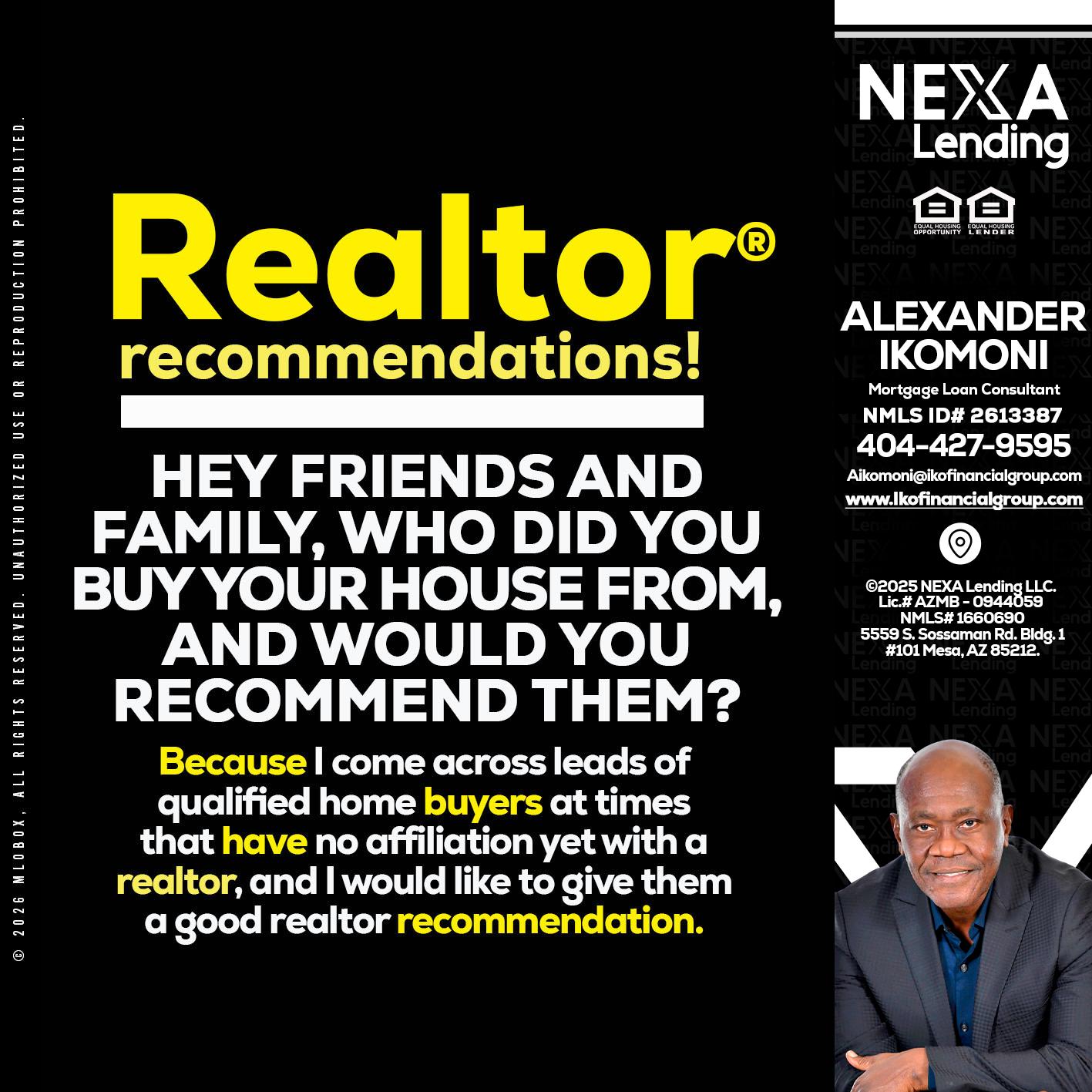 REALTOR - Alexander Ikomoni -Mortgage Loan Consultant