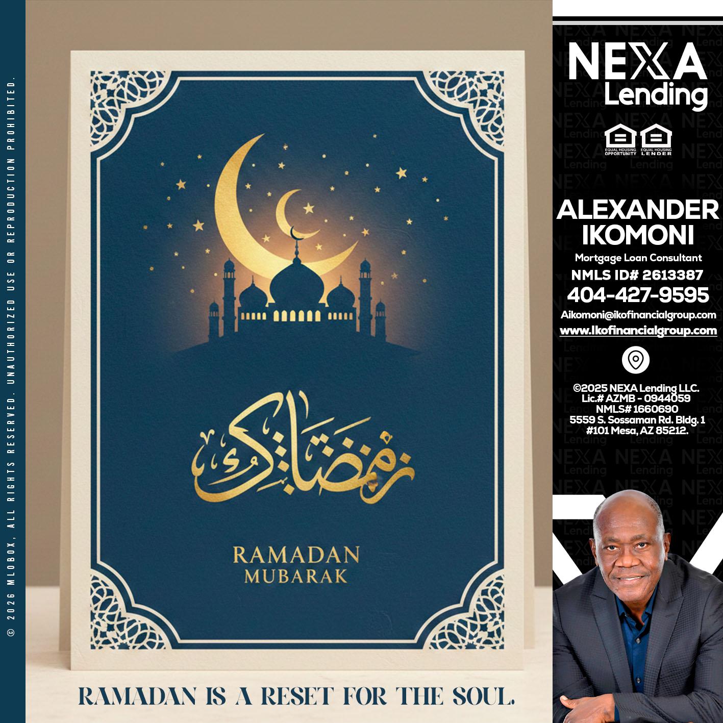 HAPPY RAMADAN - Alexander Ikomoni -Mortgage Loan Consultant