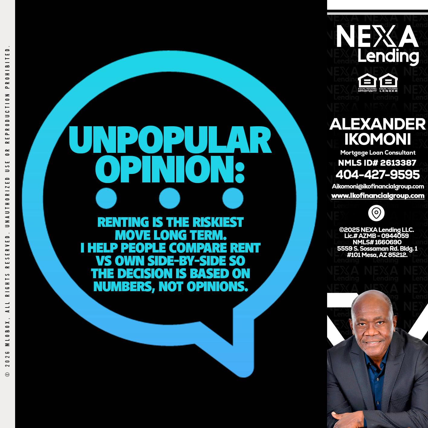 unpopular opinion - Alexander Ikomoni -Mortgage Loan Consultant